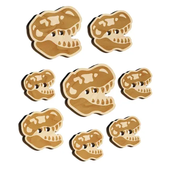 Tyrannosaurus Rex Skull Fossil Wood Buttons for Sewing Knitting Crochet DIY Craft {7}