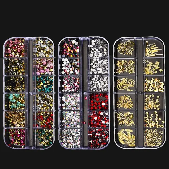 Kitcheniva Nail Glitter Flakes Sequins Rhinestones Pearl Nail Art Decorations {3}