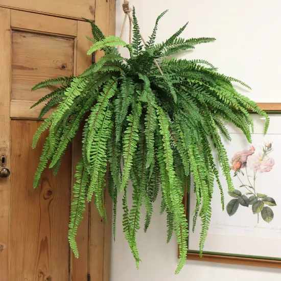 12-Pack: 30" UV Realistic Fern Hanging Bush with Silk Fronds by Floral Home&reg; {4}