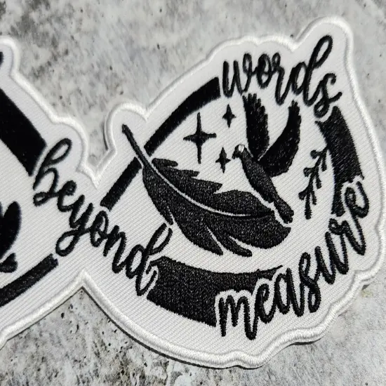 Memorial Collection: Patch Party Club,"Missed Beyond Words, Loved Beyond Measure," 1-pc, Iron-On Embroidered Patch, Size 6", Jacket Patch {6}