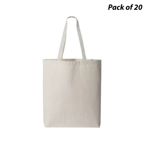 Q-Tees&reg; 11L Canvas Tote with Contrast-Color Handles Natural/ natural {1}