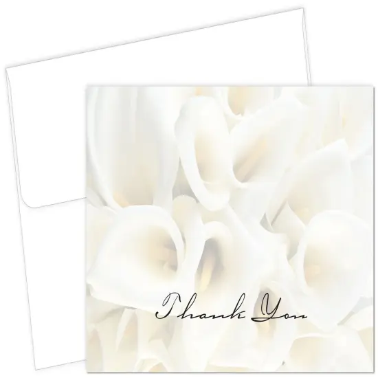 Great Papers! Thank You Note Card and White Envelope, White Calla Lilies, 4.75" x 3.375"(folded), 50 count {1}
