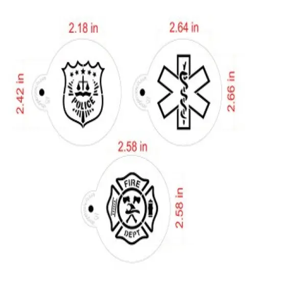 First Responders Cookie Stencil Set | C996 by Designer Stencils | Baking Stencils for Royal Icing, Airbrush, Dusting Powder | {2}