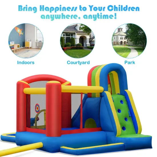 Inflatable Kid Bounce House Slide Climbing Splash Park Pool Jumping Castle {5}