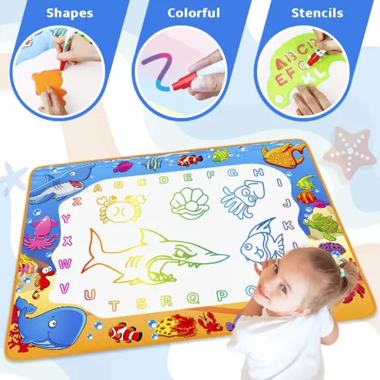 Kids Painting Writing Color Doodle Drawing Mat Toy Bring Magic Pens Educational Toys for Age 2 3 4 5 6 7 Year Old Girls Boys Age Toddler Gift {3}