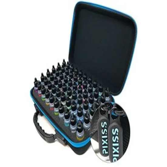 Alcohol Ink Storage Carrying Case Organizer by Pixiss, Large Size Stores 60x 0.5-Ounce Bottles of Alcohol Ink, Stickles, Glossy Accents or Reinkers, Travel Case (Ink not Included) {1}