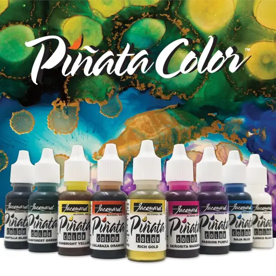 Jacquard Alcohol Ink Set - Pinata Color Exciter Pack - Highly Saturated - Acid-Free - 9 Assorted Colors Half Ounce {5}