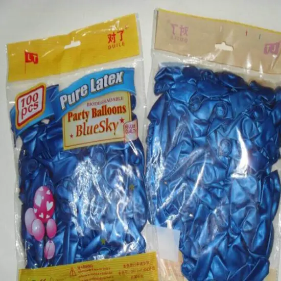 100pcs 10 inch Pearl Latex Colorful Thickening Blue {3}