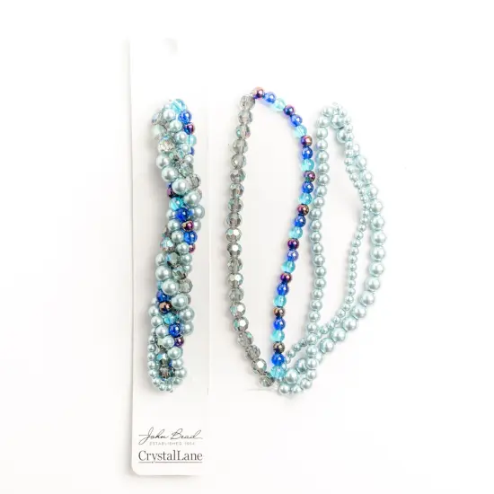 Crystal Lane DIY Gentian Twisted Glass & Pearls Beads, 5 Strands {2}