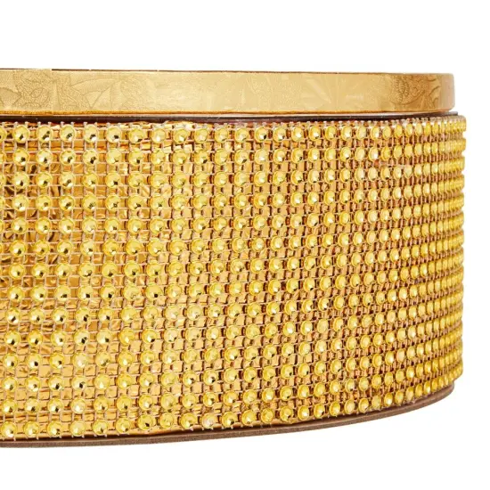 2 Piece Gold Rhinestone Cake Stand Set with 16" Cake Drum for Wedding & Birthday. {3}
