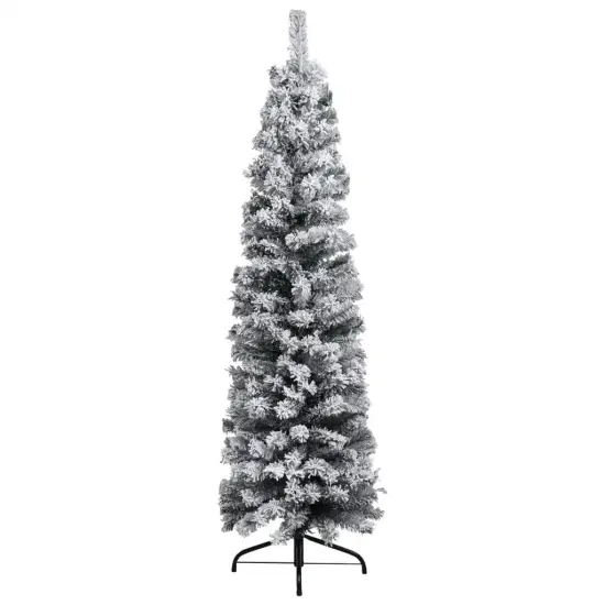 Slim Christmas Tree with LED sand Ball Set and Flocked Snow {4}