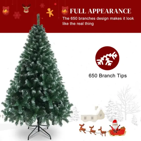 6FT Iron Leg White PVC 812 Branches Christmas Tree {3}