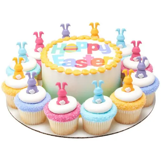 Colorful Bunnies DecoPics&reg; Cupcake Decoration, 12ct {5}