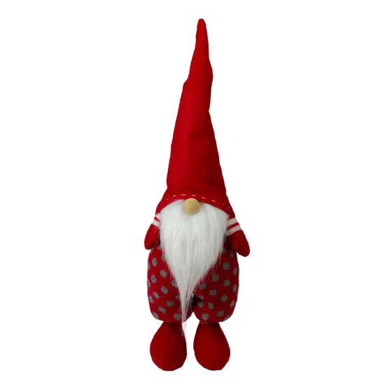 Northlight Standing Santa Polka Dot Gnome Christmas Figurine - 16" - Red and Gray {1}