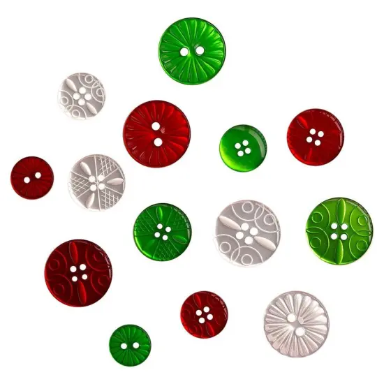 Buttons Galore Fancy Christmas Buttons for Sewing Crafts Scrapbooking DIY Projects. 48 Buttons - 3 Packs {1}