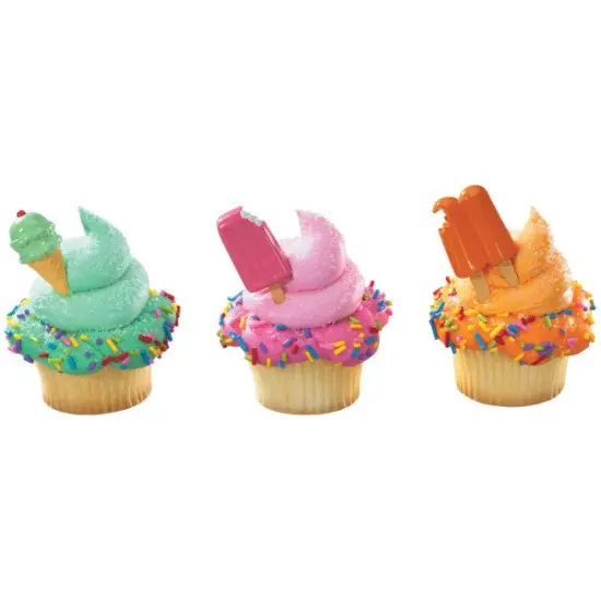 Cool Treat Assortment DecoPics&reg; Cupcake Decoration, 12ct {1}