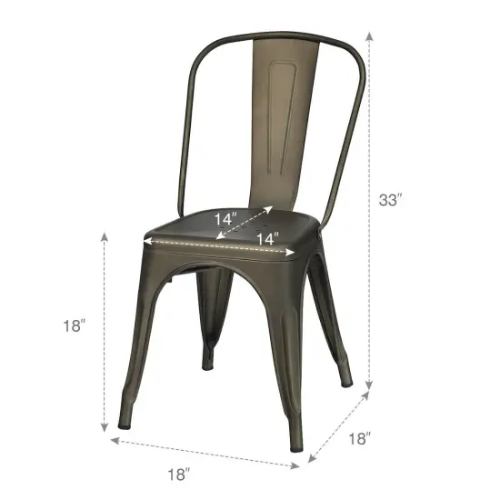 4 Pcs Modern Bar Stools with Removable Back and Rubber Feet Gun {4}
