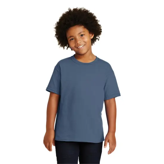 RADYAN&reg; Youth Crew Neck Short Sleeve T-Shirt Indigo blue {1}