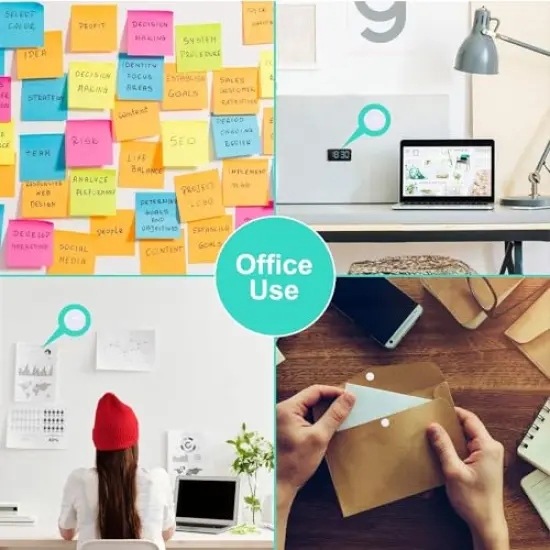 1050 Pieces (525 Pairs) Strong Adhesive 0.39 inch Diameter Sticky Back Hook Nylon, Loop Dots with Waterproof Sticky Glue Tapes, Suitable for Classroom, Office, Home {3}