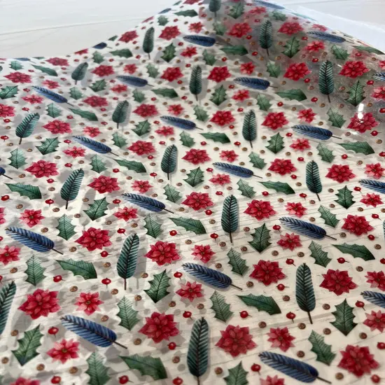 Blue and green festive feathers TPU Vinyl {1}