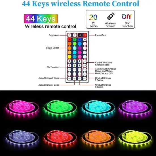 100ft/50ft Music Sync Bluetooth RGB LED Strip Lights with Remote {4}