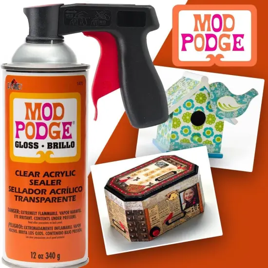 Mod Podge Spray Acrylic Sealer Glossy 2-Pack, Clear Coating Matte Paint Sealer Spray, Spray Can Sprayer Handle {2}