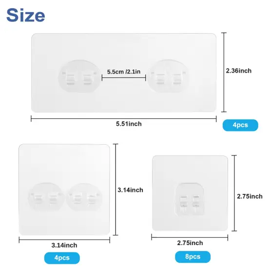 16PCS Adhesive Hooks for Nail-Free Shower Caddy Shelf {3}