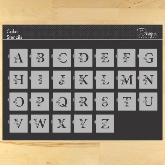 3.5-Inch Ornate Monogram Cake Stencil | C1082 by Designer Stencils | Stencils for Royal Icing, Airbrush, Dusting Powder | {1}