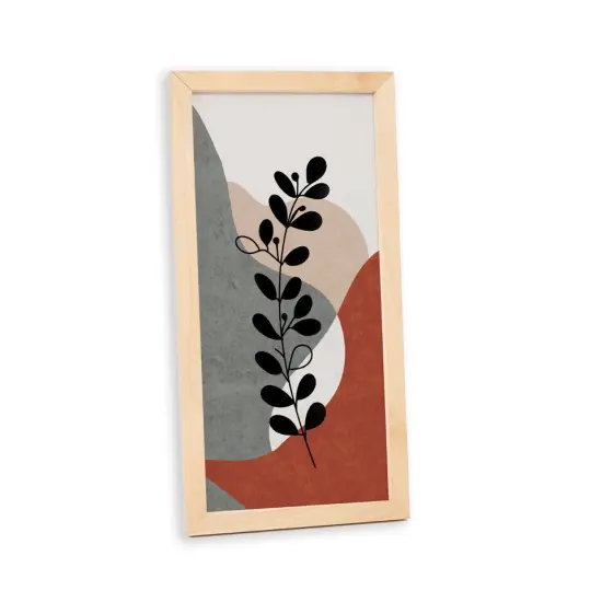 Pastel Leaves Wall Art Wood Sign Framed Home Housewarming Gift {1}