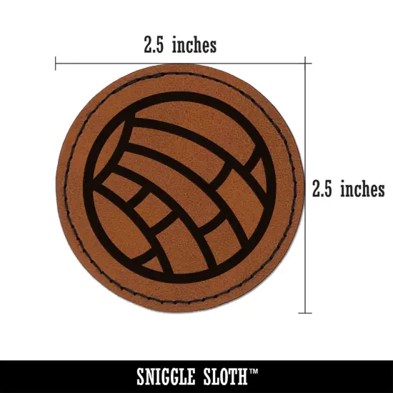 Concha Pan Dulce Circle Sweet Mexican Bread Round Iron-On Engraved Faux Leather Patch Applique - 2.5" Brown {2}