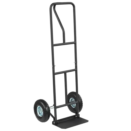 Costway Heavy Duty Hand Truck 660lbs Capacity Trolley Cart withFoldable Nose Plate Black/Red {7}
