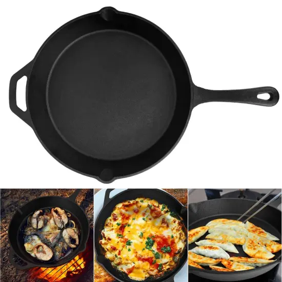 12" Pre-Seasoned Cast Iron Skillet - Oven-Safe, Non-Stick {2}