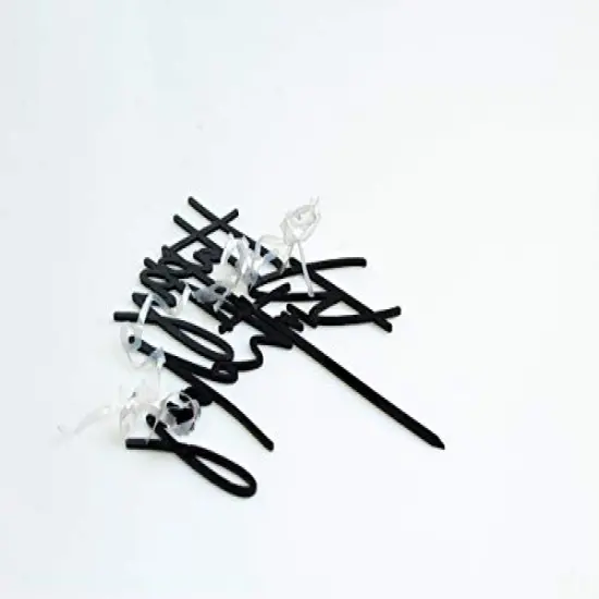 DIY Happy birthday Cake Topper Black Acrylic {4}