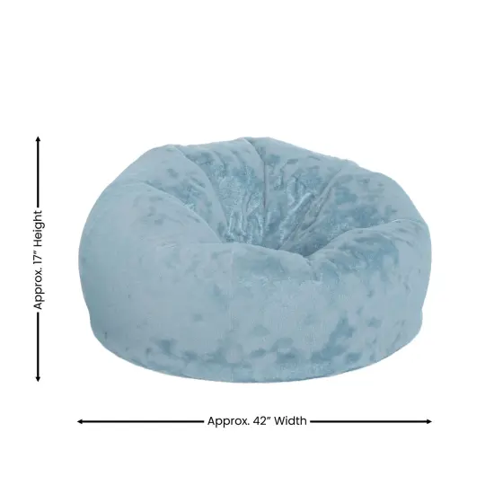 Emma and Oliver Oversized Bean Bag Chair for Kids and Adults Teal Furry {4}