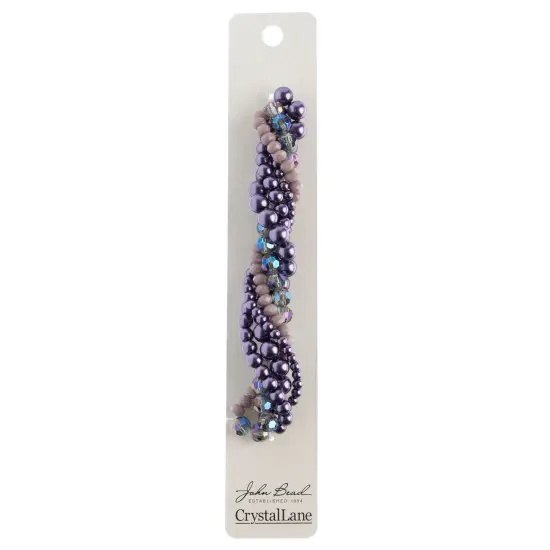 Crystal Lane DIY Blackcurrant Swirl Moonflower Twisted Glass & Pearls Beads, 5 Strands {3}
