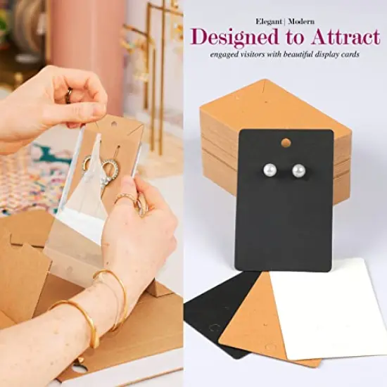 3.5 x 2.3 inches Earring Cards for Selling - 150 Pack of Earring Display Cards with Self 150 Sealing Bags - Earring Packaging Supplies for Small Business - Necklace Cards, (Multi Color) {5}