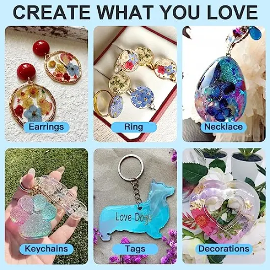 UV Resin, 2 PCS Upgrade Ultraviolet Epoxy Resin Crystal Clear Hard Glue Solar Cure Sunlight Activated Resin for Handmade Jewelry, DIY Craft Decoration, Casting and Coating(200g) {2}