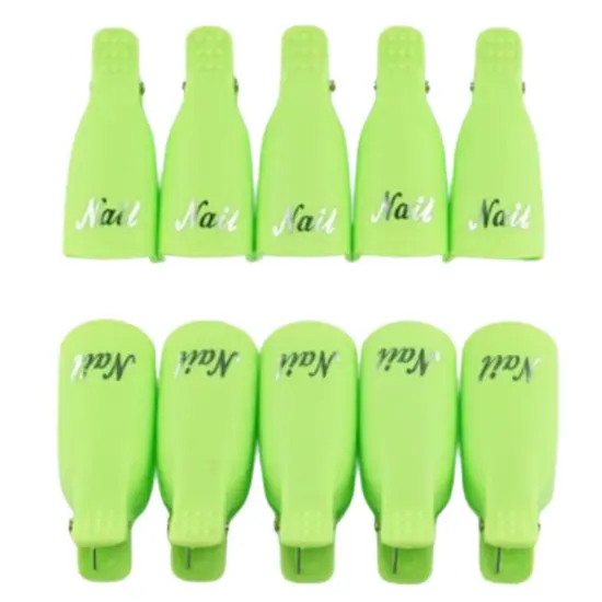 Kitcheniva Silicone UV Gel Polish Remover Wrap Soak Off Cap Clip Nail Art Tool Green-10 pcs {1}