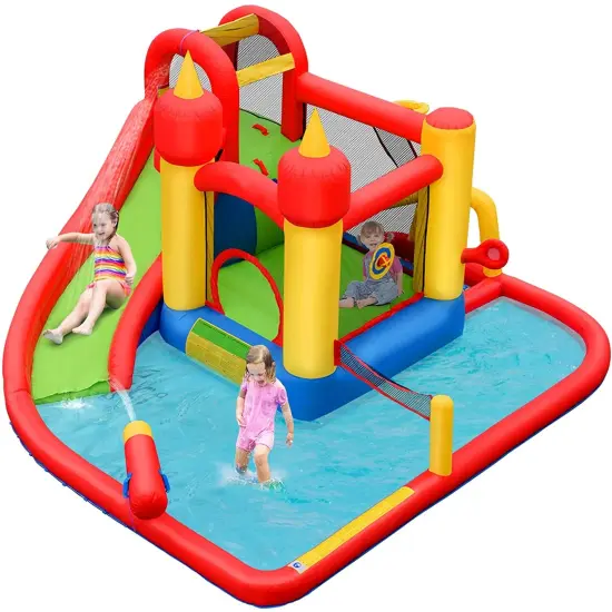 Inflatable Water Slide Jumper Bounce House with Ocean Ball without Blower {3}
