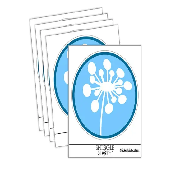 Dandelion Abstract Doodle Waterproof Vinyl Phone Tablet Laptop Water Bottle Sticker Set - 5 Pack {1}