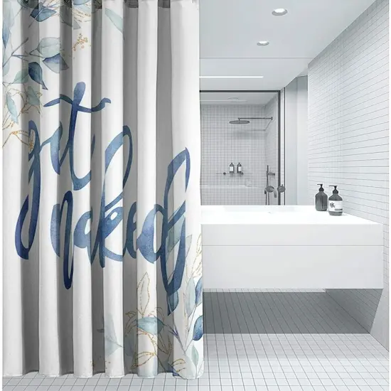 Kitcheniva "Get Naked" Printed Bathroom Shower Curtain {5}