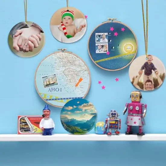 12 Pack Sublimation Ceramic Ornaments Sublimation Ornament Blanks Bulk Ceramic Discs Ornament for Heat Press Printing White Round Porcelain Ornament Personalized Xmas Tree Ornament (White) {5}