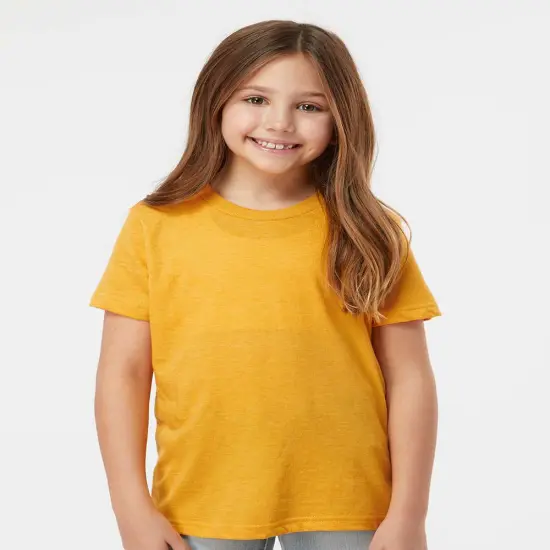Tultex&reg; Youth Fine Jersey Crew Neck Short Sleeve T-Shirt Hthr mellow yellow {1}
