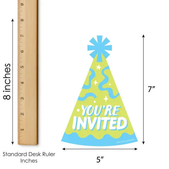 Big Dot of Happiness Party Time - Shaped Fill-In Invitations - Happy Birthday Party Invitation Cards with Envelopes - Set of 12 {7}
