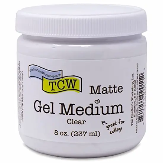 Gel Medium, Additive for Paint, Adhesive for Canvas, Paper, or Wood, Transparent Finish for Acrylics, Matte Gel Medium, 8-oz, Matte {2}
