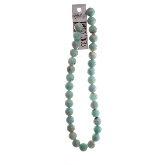 Earth's Jewel Semi-Precious 12mm Amazonite Natural Round Strung Bead {2}