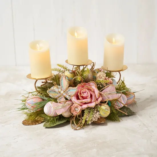 Easter Decorations - Easer Capiz Floral Candelabra / Candle Holder Handcrafted {4}