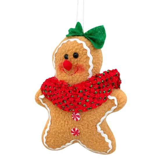 Wrapables Plush Gingerbread Man & Woman Christmas Tree Ornaments (Set of 2) {6}