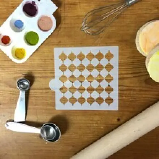 Turkish Basic Pattern Cookie & Craft Stencil | CM100 by Designer Stencils | Cookie Decorating Tools | Baking Stencils for Royal Icing, Airbrush, Dusting Powder | Craft Stencils for Canvas, Paper, Wood | Reusable Food Grade Stencil {2}