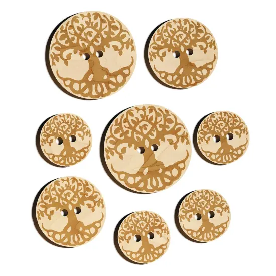 Tree of Life Wood Buttons for Sewing Knitting Crochet DIY Craft {7}
